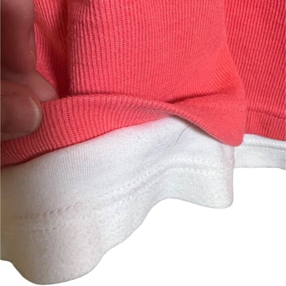 SPORTS Savvy Women's Vintage Flower Embroidered Coral & White 3/4 Sleeve Size 1X - Picture 6 of 11